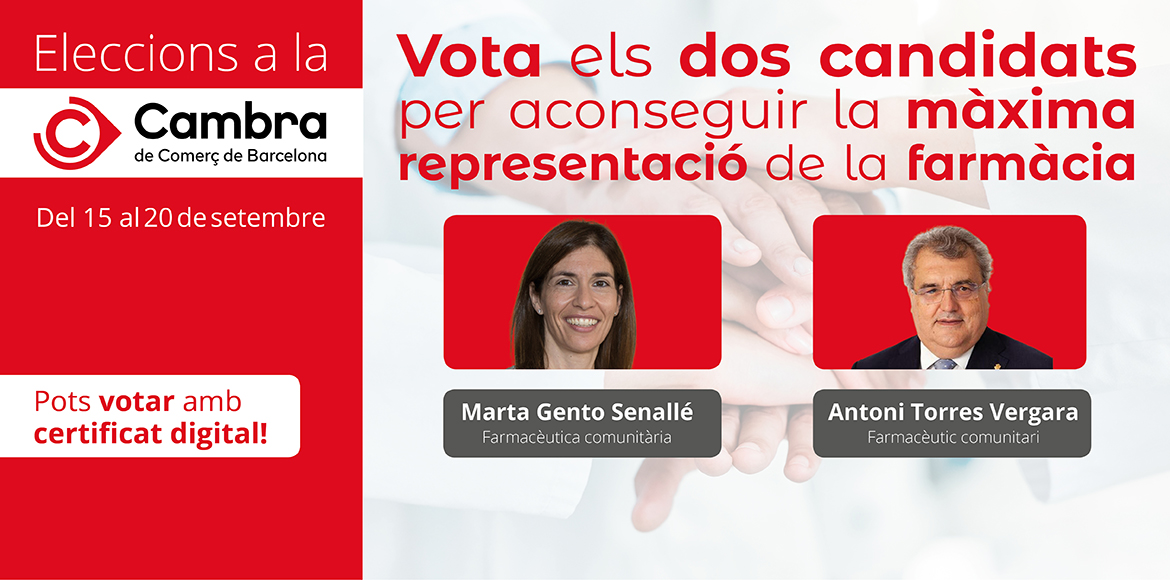 El COFB anima als farmacèutics/ques a votar a les eleccions de la Cambra de Comerç de Barcelona per aconseguir la màxima representació de la farmàcia