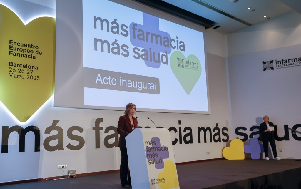 Núria Bosch en un moment de la inauguració d'Infarma Barcelona 2025.