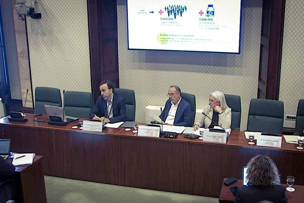 Jordi Casas en un moment de la seva intervenció a la Comissió de Salut del Parlament de Catalunya.