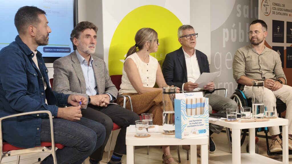 D'esquerra a dreta: Miguel Robles, el Dr. Xavier Montalban, Rosa Masriera, Miquel Recasens i Enric Riera. 
